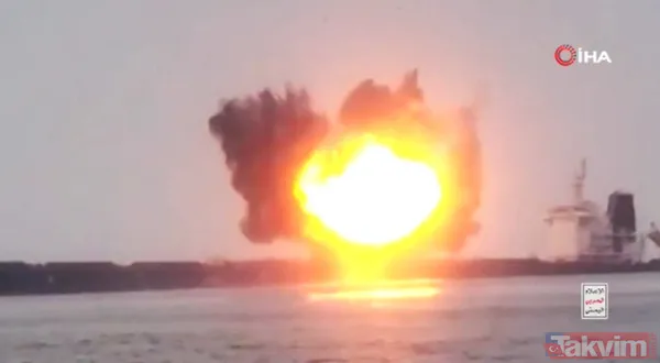 Kızıldeniz'de Yunan gemisinin vurulma anı kamerada! Husiler açık açık ilan etti... "Daha fazlasını vuracağız" - 3