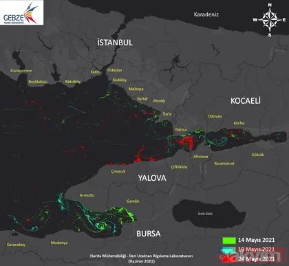 Marmara Denizi’ndeki müsilajın yoğunluk ve zamansal değişim haritaları çıkarıldı!