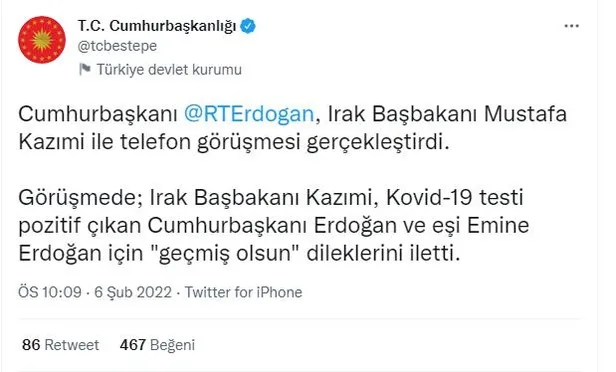 son-dakika-putinden-baskan-erdogan-ve-esi-emine-erdogana-gecmis-olsun-mesaji-1644174963551.jpeg Son dakika: Liderlerden koronavirüse yakalanan Başkan Recep Tayyip Erdoğan'a geçmiş olsun mesajları! Rusya, İsrail, Irak...-9