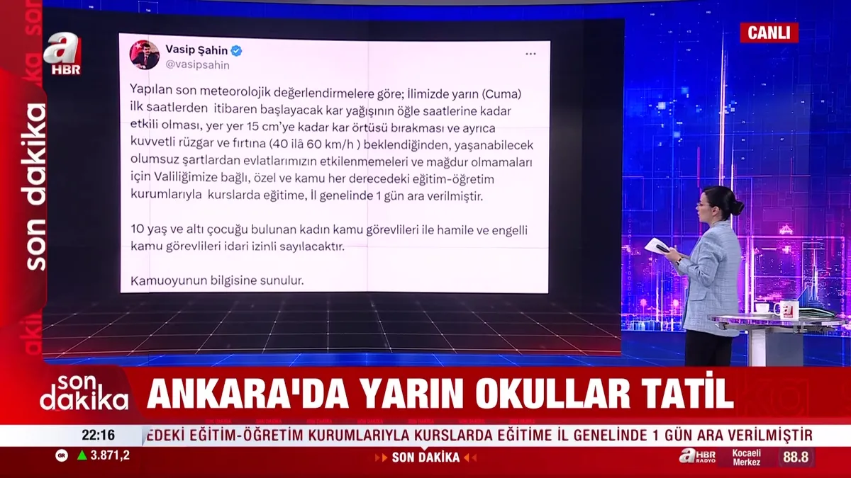 Ankara'da eğitim öğretime 1 gün ara!