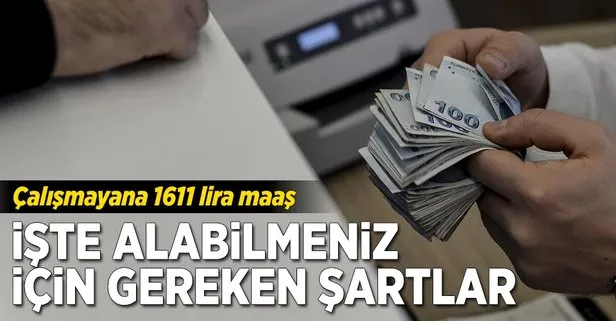 Çalışmayana devletten 1611 lira maaş!