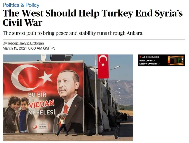 Son dakika: Başkan Erdoğan’dan Bloomberg'e Suriye iç savaşına ilişkin makale: Dikkat çeken ‘Ankara’ vurgusu-2