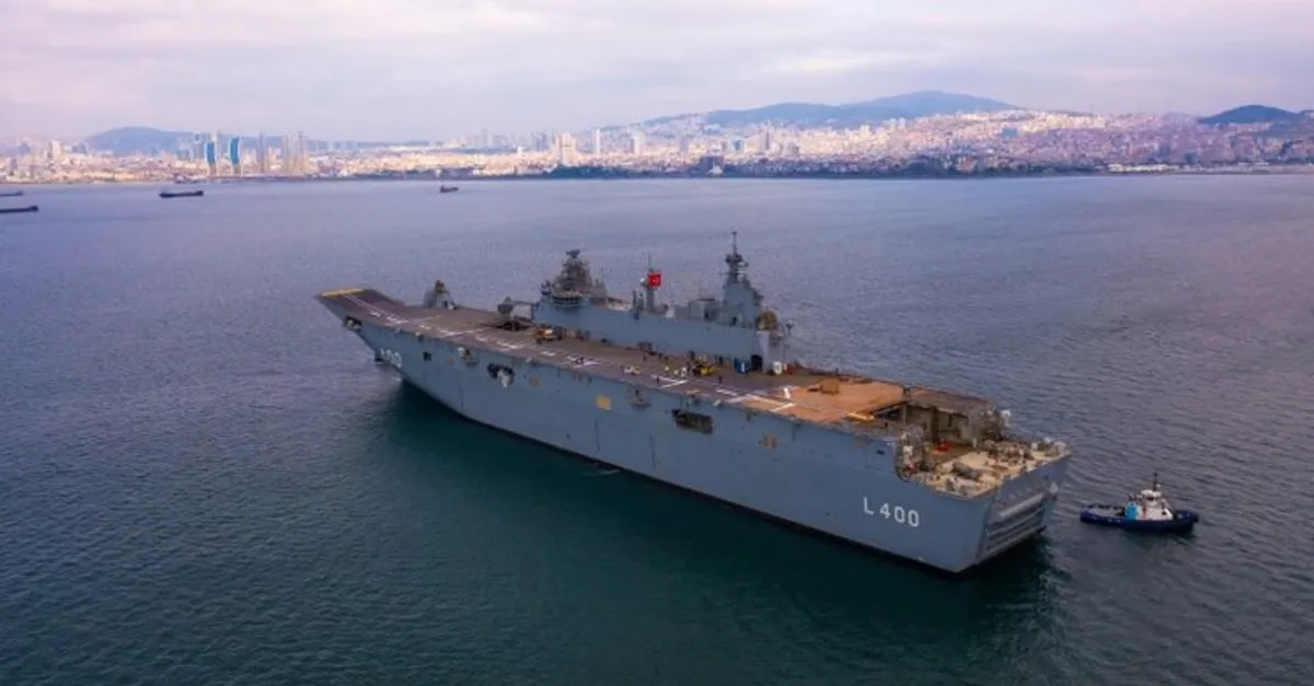 Dünyanın ilk SİHA gemisi TCG Anadolu Yunanistan’ı titretti! Manşetlerde dikkat çeken Hürkuş detayı: Ege’de motorları ısıttılar