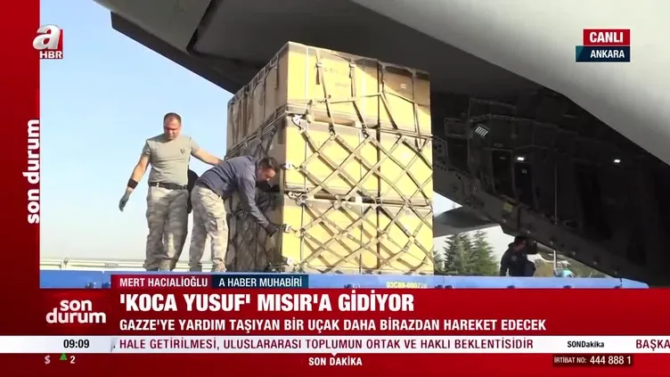 Gazze yardım taşıyan uçak Mısır'a gidiyor