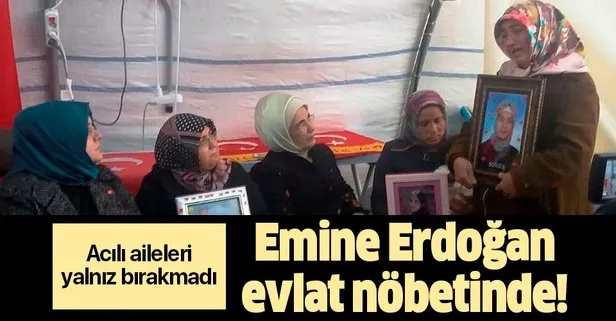 Son dakika: Emine Erdoğan’dan evlat nöbetindeki ailelere ziyaret