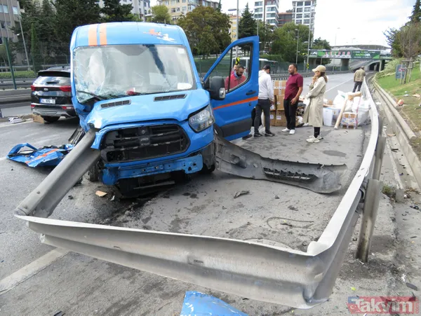 Karasızlık sonucu dehşet bir şekilde ölüyordu! Bariyerler kargo aracına ok gibi saplandı - 2