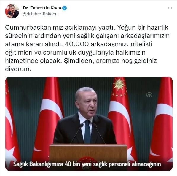 40 bin sağlık personeli alımı