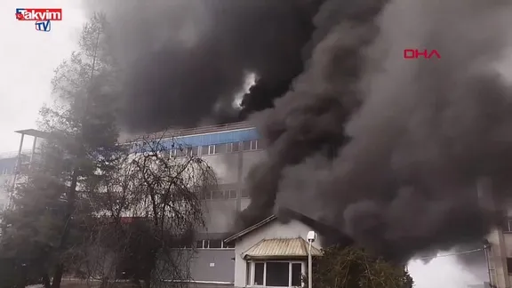 Trabzon'da fındık fabrikasında yangın çıktı