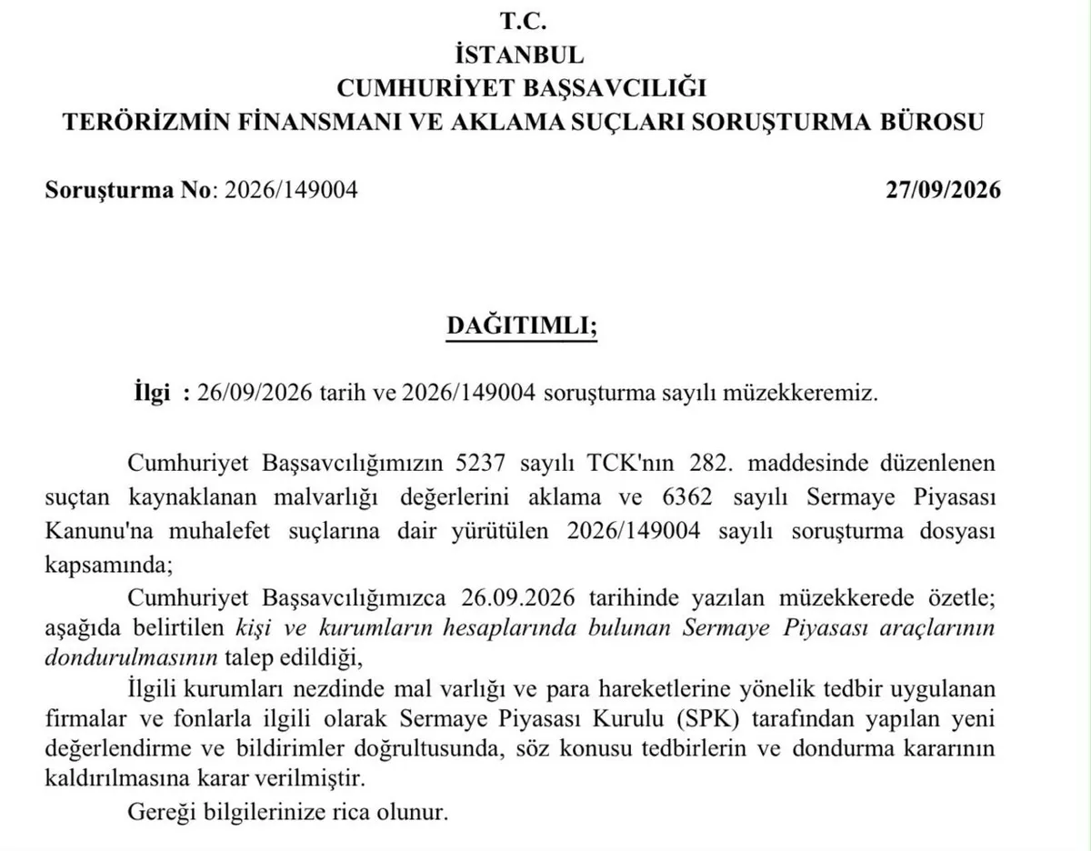 spk-bildirim-yapti-savcilik-karari-verdi-42-isim-uzerindeki-tedbirler-kaldirildi-1790538847608.jpeg İstanbul Cumhuriyet Başsavcılığının açıklaması. (Foto: Takvim.com.tr)
