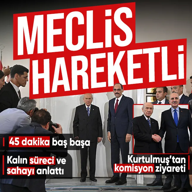 TBMMde Terörsüz Türkiye hareketliliği! MİT Başkanı İbrahim Kalın ve Meclis Başkanı MHP lideri Devlet Bahçeli ile bir araya geldi
