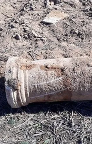 Karaman'da, Bizans Dönemi'ne ait olduğu düşünülen 2 adet sütun buldu