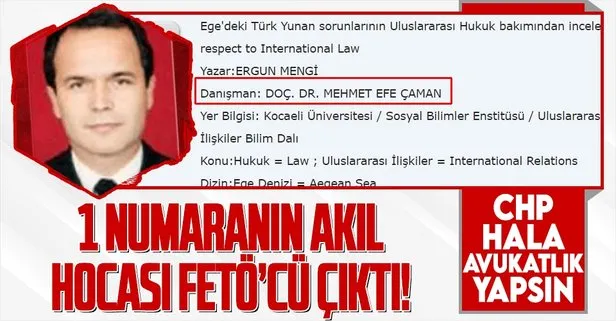 Ergun Mengi'nin tez danışmanı FETÖ'cü çıktı