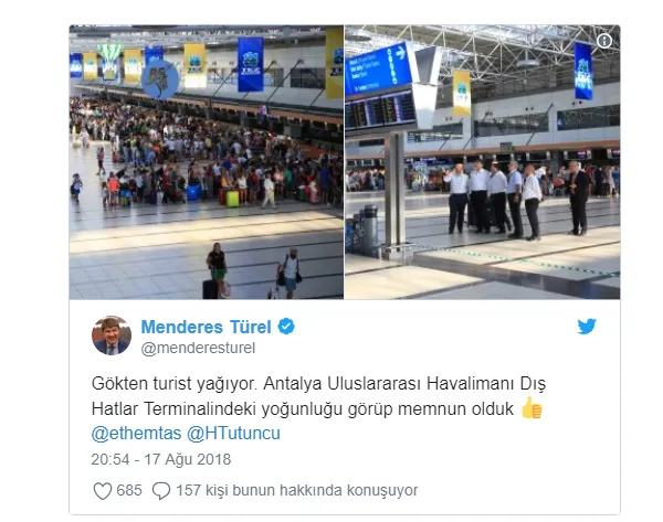 Fotoğrafını çekip paylaştı: Gökten turist yağıyor-1