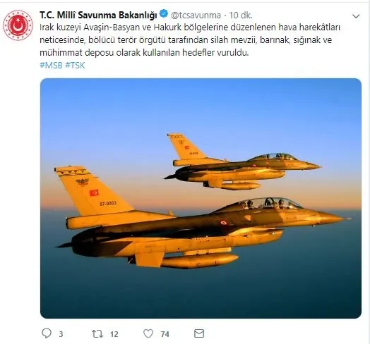 Son dakika: Kuzey Irak'ta PKK hedefleri vuruldu-1