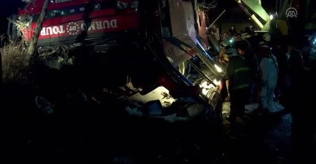 Makedonya’da yolcu otobüsü şarampole yuvarlandı! 13 ölü