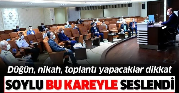 Son dakika: İçişleri Bakanı Süleyman Soylu’dan, sosyal etkinliklerde ’maske-mesafe-temizlik’ uyarısı