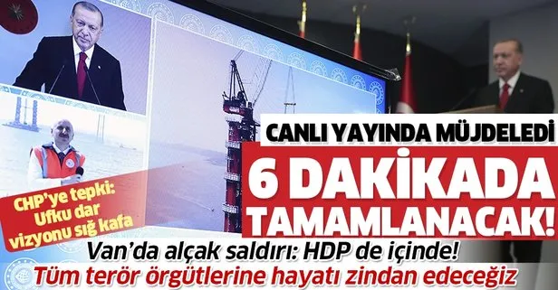 1915 Çanakkale Köprüsü’nde sona doğru! Başkan Erdoğan müjdeledi:  6 dakikada tamamlanacak