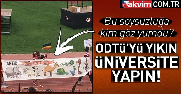 ODTÜ mezuniyetinde Cumhurbaşkanı Erdoğan’a hakaret pankartları açıldı