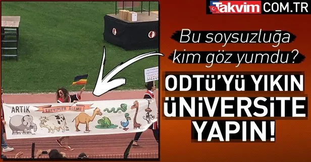 ODTÜ mezuniyetinde skandal pankartlar