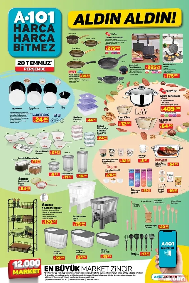 Sabah saat 09:00'a hazır olun! Peş peşe anons geçildi! A101 bedava gibi dağıtacak! Kapıda kuyruk olacak! Çeyizlik ürünler: Kiwi marka ev eşyası...