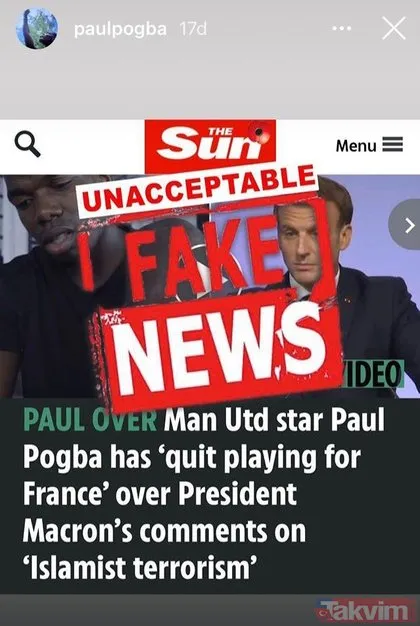 Fransa Milli Takımı’nı bıraktığı iddia edilen Paul Pogba: İslam’ın terörizmle alakası yok, medya yanlış yönlendiriyor