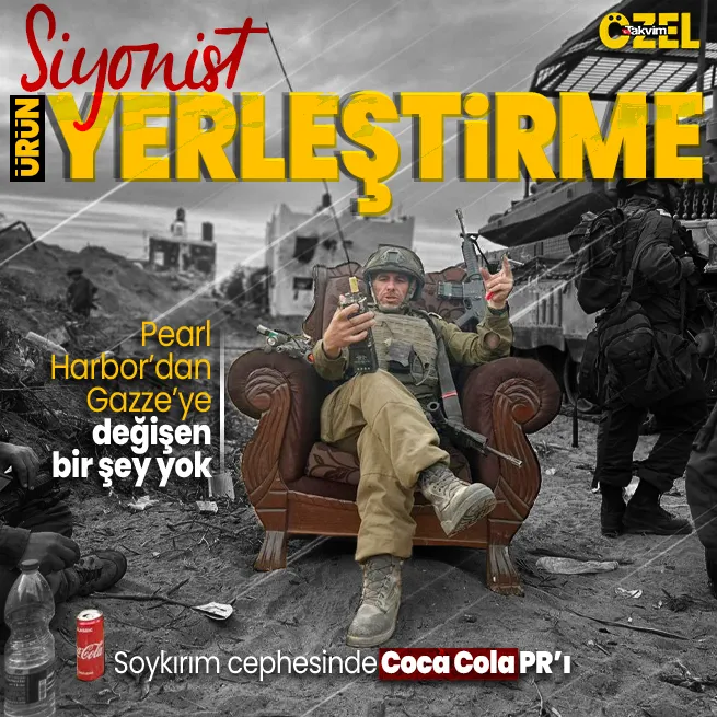 Gazze’de siyonist ürün yerleştirme! Pearl Harbor’dan Gazze’ye Coca Cola PR’ı: İkinci Dünya Savaşı’nın sembolü soykırım cephesinde