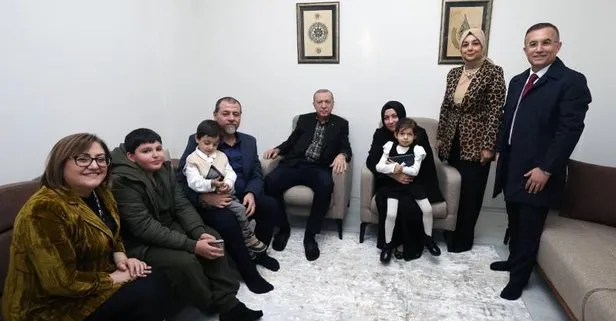 Başkan Erdoğan’dan depremzede aileye ziyaret