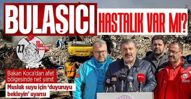 Sağlık Bakanı Fahrettin Koca deprem bölgesinden duyurdu: Herhangi bir bulaşıcı hastalık saptanmadı