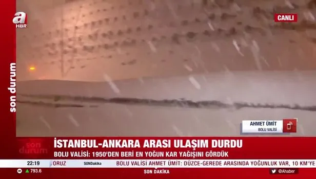Bolu’da yoğun kar yağışı! Vali Ahmet Ümit A Haber’de son durumu anlattı