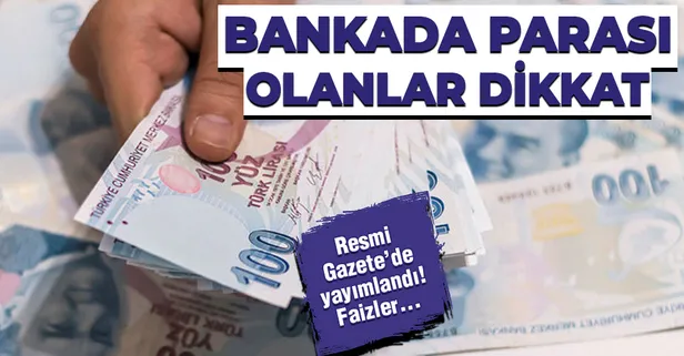 Bankada parası olanlar dikkat! Resmi Gazete'de yayımlandı! Stopaj oranları ile faizler...
