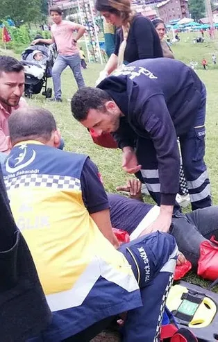 Ayder'de salıncaktan düşen adam yaralandı