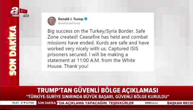ABD Başkanı Donald Trump'tan güvenli bölge açıklaması |Video