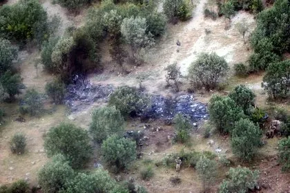 Şırnak’ta düşen helikopterin enkazı görüntülendi
