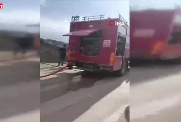 Bursa'da seyir halindeki araç yandı muhtar ölümden döndü