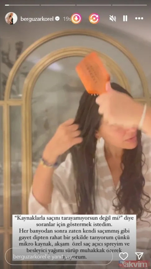 Halit Ergenç'in eşi Bergüzar Korel bu kez banyodan paylaştı! Bornozunu giyip ayna karşısına geçti! Çok merak edilen o soruyu cevapladı - 10