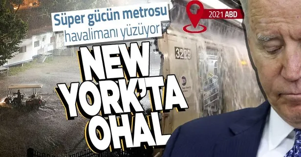 New York ve New Jersey’de acil durum ilan edildi! Metro istasyonları ve havalimanı sele teslim