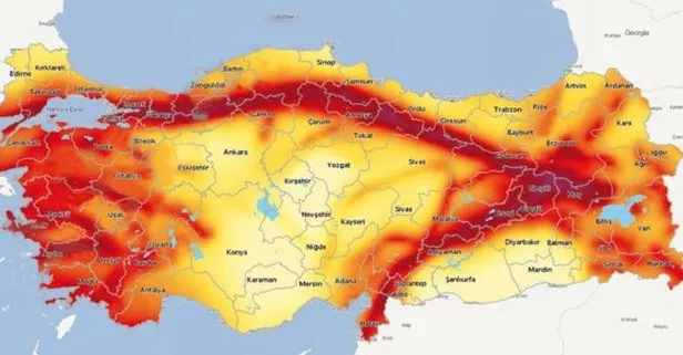 Türkiye fay haritası! Deprem fay hattı haritası… Kuzey Anadolu fay hattı nereden geçiyor?