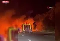 TEM Otoyolu'nda yolcu otobüsü yangını!