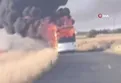 Silivri’de işçi servisi yanıp kül oldu!