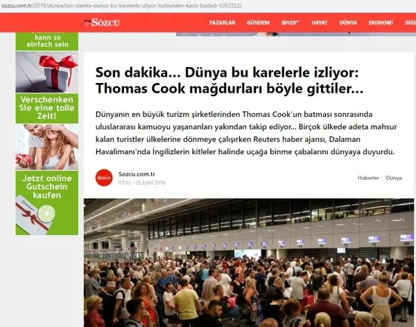 Memleket düşmanı Sözcü'den skandal 'Thomas Cook' başlığı: Türkiye'den kaçış başladı-2