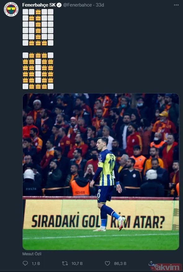 Fenerbahçe'den Galatasaray'a peş peşe göndermeli paylaşımlar! Squid Game, Mesut Özil ve Miguel Crespo... - 6
