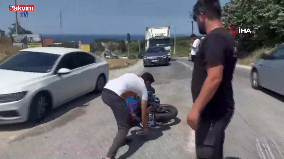 Yalova’da otomobil motosiklete çarptı!