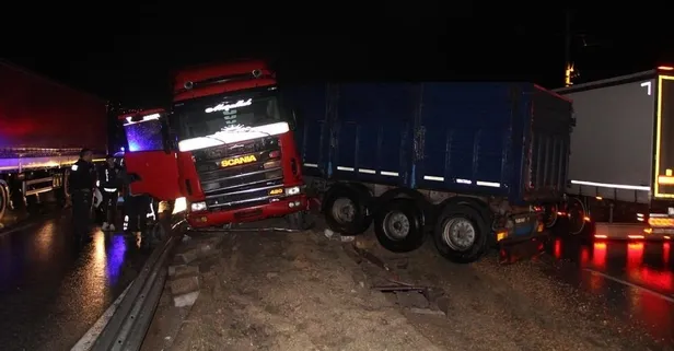 Sorumsuz tır şoförü yağışlı havada 153 promil alkolle yola çıktı