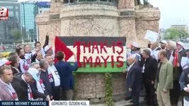 Sendika temsilcileri 1 Mayıs için Taksim’de! Filistin ve Gazze unutulmadı | CHP kışkırttı provokatörler Saraçhane’de polise saldırdı