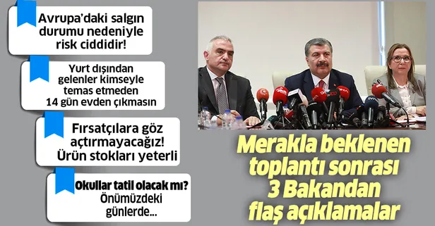 Son dakika: Bilim Kurulu toplantısı sonrası koronavirüsle ilgili flaş açıklamalar
