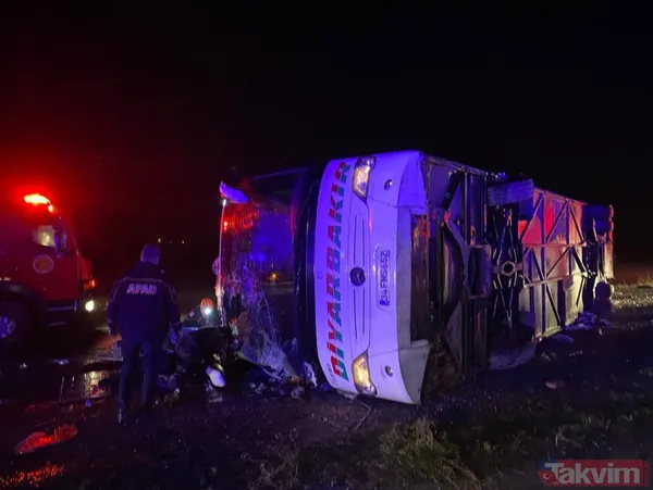 Diyarbakır - Silvan Karayolu'nda yolcu otobüsü devrildi! Çok sayıda ölü ve yaralı var - 2