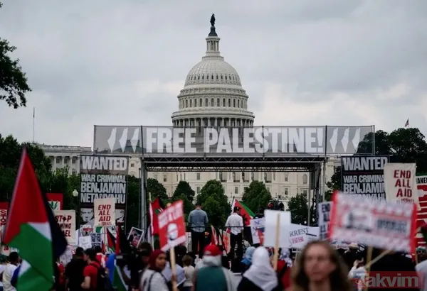 ABD’de Netanyahu’ya böcekli protesto! Washington’da çeşmeleri kana bulayıp İsrail heyetinin kaldığı otele böcekler saldılar - 12