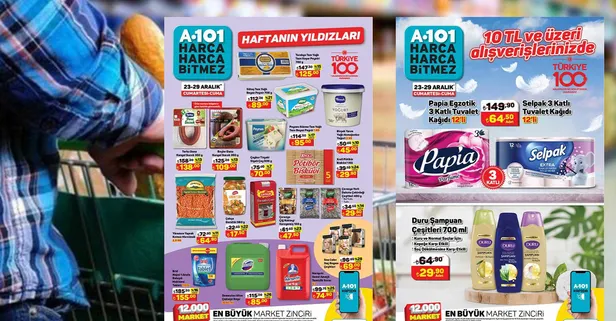 27 Aralık 2023 A101 indirimleri! 10 TL üstü alışverişlerde 12'lisi 64,50 TL! 1 alana 1 bedava verilecek! Dondurma, sıvı yağ, mercimek...