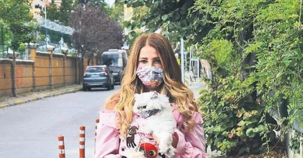 Esra Sönmezer kedisine maske taktı
