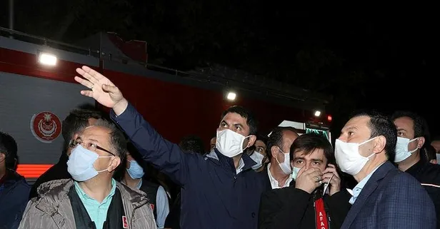 Çevre ve Şehircilik Bakanı Murat Kurum, İzmir'de enkazlarda yürütülen çalışmaları inceledi